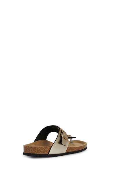 Geox Papuci de damă Brionia din piele aurie - Flip Flops D35lsk000bnc2012