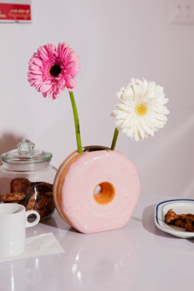 DOIY Fast Food Donut Vazo Pembe