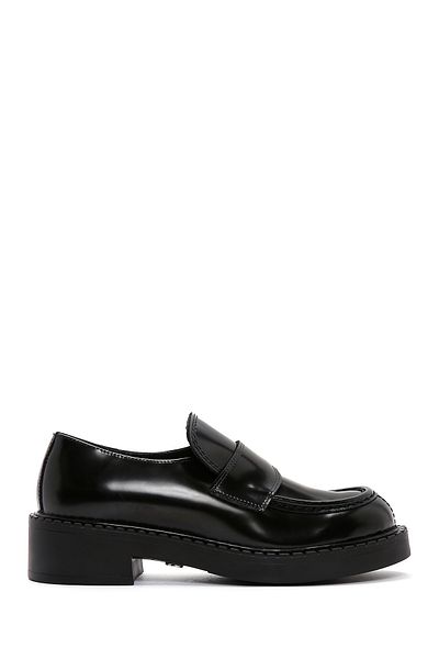 Derimod Women's Black 100% Leather, Genuine Leather Masculine Penny Loafer Shoes, Casual Shoes, Daily Shoes 24