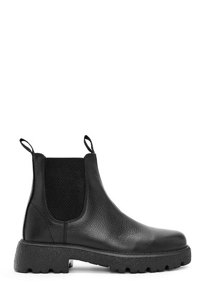 Derimod Men's Black Leather Chelsea Boots 24Wfd6820Ft