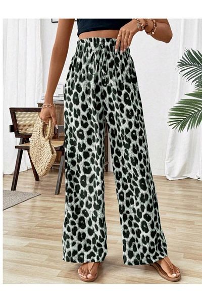 Viyamo Noul sezon, pantaloni casual din jerseu pentru femei, cu talie elastică, cu model leopard