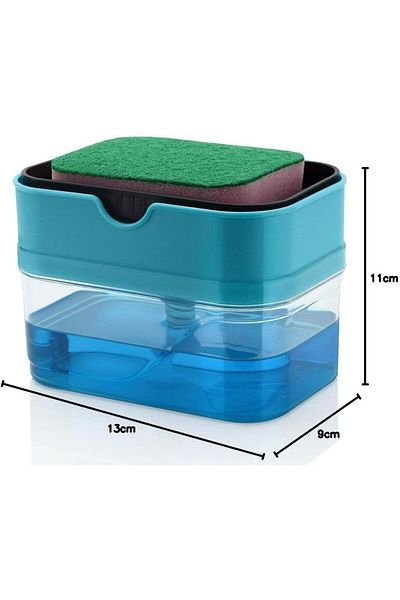Bisbell Dish Wash Liquid Dispenser with Integrated Sponge Holder,BB3443