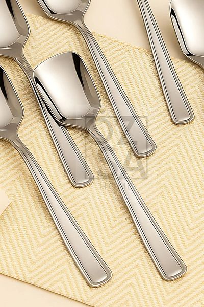 ÖzSa Home 6Pcs Spring Stainless Steel Luxury Ice Cream and Dessert Spoon Set 6 Pieces Silver Color Ice Cream Spoon 14cm