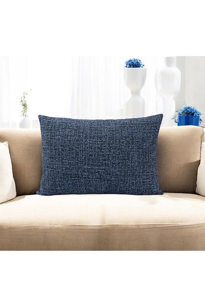 ASDİVA Lumeria Textured Modern Pattern Decorative Throw Pillow Case 40X55 - Navy Blue