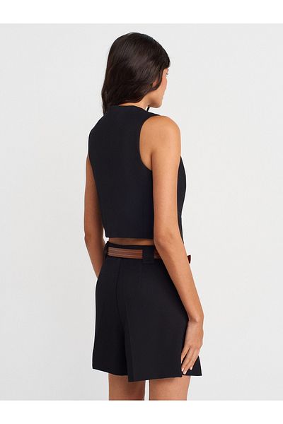 Dilvin 60587 Short Tailor-Made Vest-Black