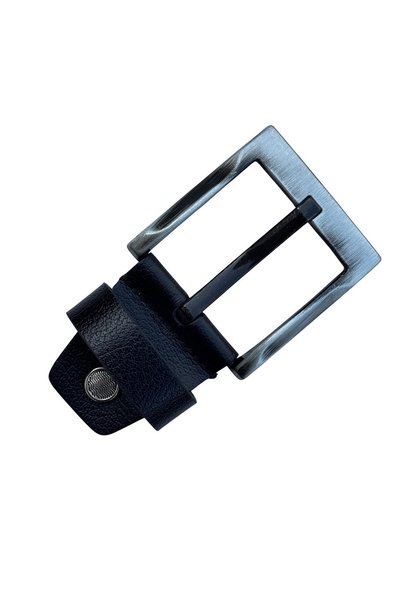 S.S SÜZER DERİ Black 4.5 Cm. Replacement Belt Buckle Genuine Leather with Screw