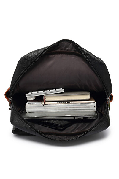 Versatyx Multifunctional Laptop & Travel Backpack, Vegan Leather Exterior, Multiple Pockets