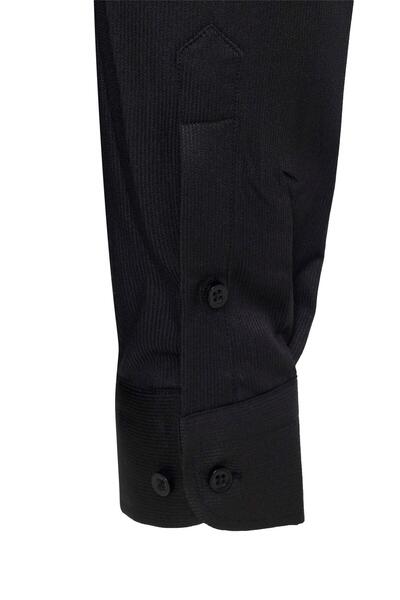 SÜVARİ Siyah Slim Fit Düz Klasik Yaka Gömlek