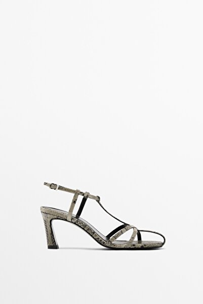 Massimo Dutti Desenli topuklu sandalet