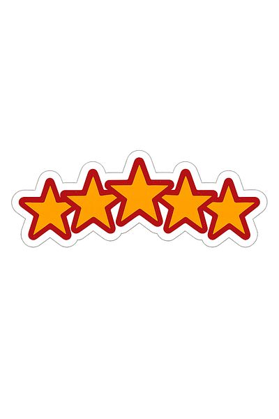 Kopisan 5 Star Sticker Yellow Red Car Laptop Wall Motor Sticker 15 cm