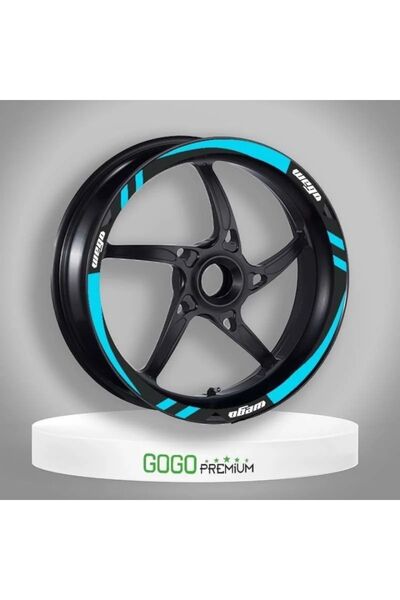 Genel Markalar TVS WEGO 110 2012-2022 UYUMLU MAVİ 1 SET JANT ŞERİDİ