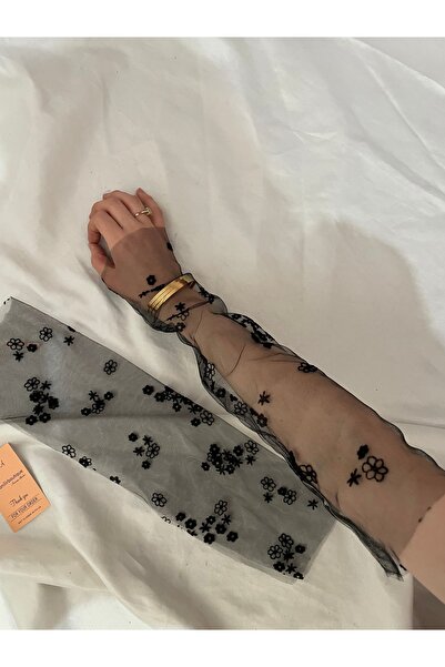 Nurcanilirboutique Siyah tül eldiven kolluk