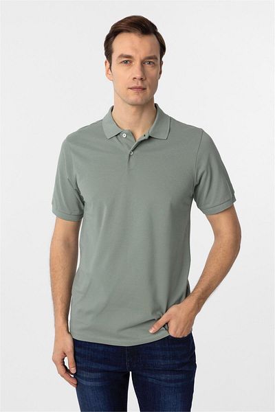 SÜVARİ Μπλουζάκι με γιακά πόλο Water Green Regular Dobby