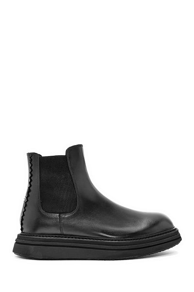Derimod Men's Black Leather Chelsea Boots 24Wfd 641718