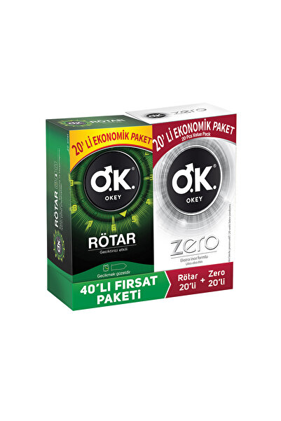Okey Rötar Geciktiricili 20'li Prezervatif Zero 20'li Prezervatif