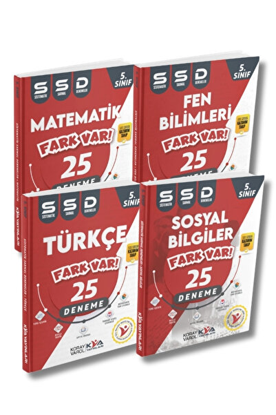 Kva Yayınları 2026 5. SINIF KORAY VAROL TÜRKÇE MATEMATİK FEN SOSYAL BRANŞ 25 Sistematik Sarmal Deneme SETİ SSD
