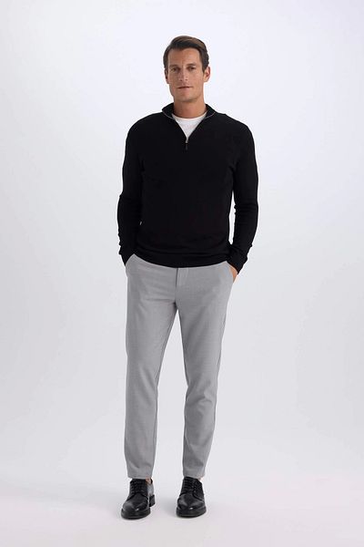 DeFacto B7520 Gray Jogger Straight Leg All-Way Stretch Summer Fabric Trousers