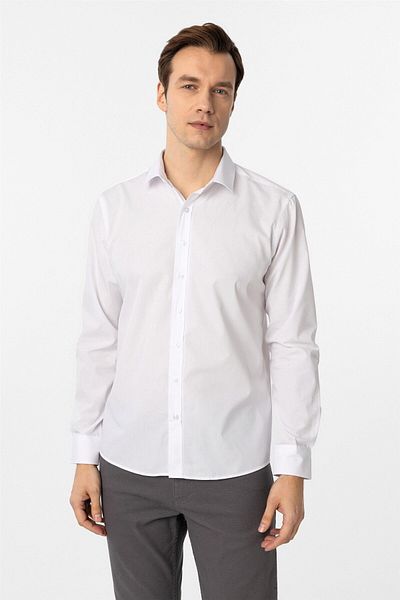 SÜVARİ Πουκάμισο με γωνιακή μανσέτα Slimfit απλό