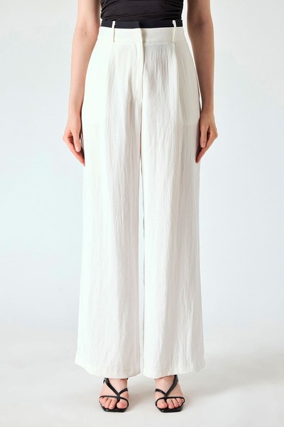 FEVER Kırışık dokulu geniş paça mix pantolon