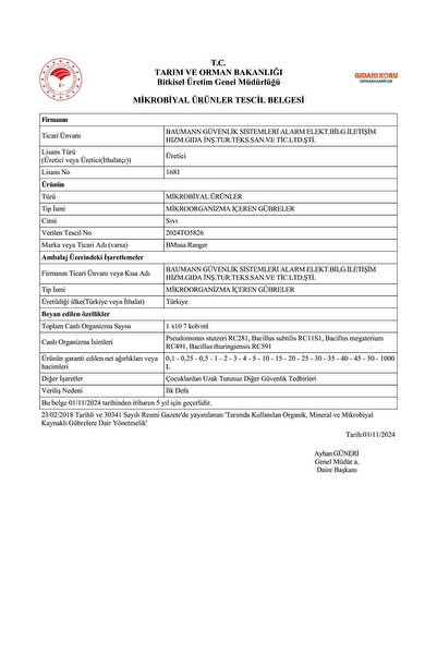 BMUSA Ranger Mikrobiyal Yaprak Gübresi 1 Lt