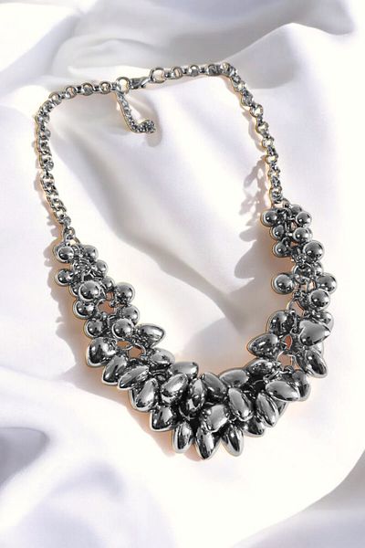 PETEK AKSESUAR SALKIM MULTIPLE BALL METALLIZED BEAD NECKLACE