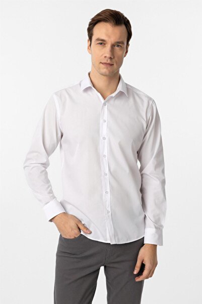 SÜVARİ Square Cuff Slimfit Plain Shirt