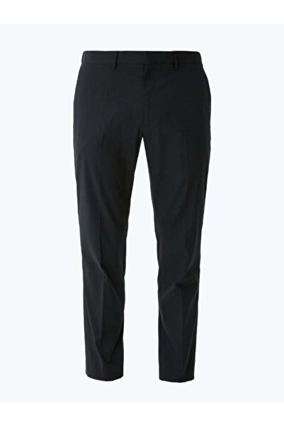 s.Oliver Men's slim fit linen and polyester blend suit trousers, Black