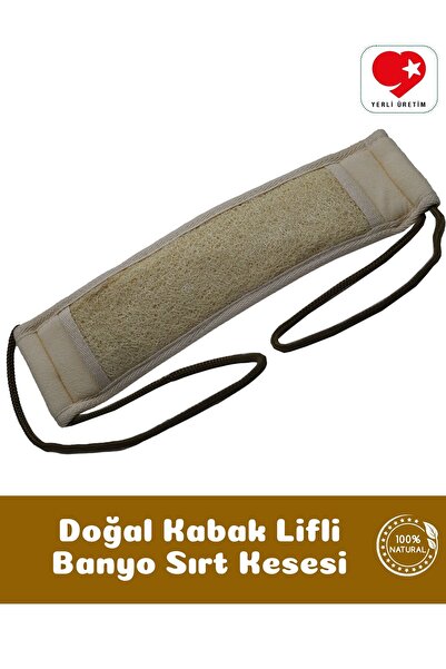 Doğal Kabak Lifli İpli Kemer Sırt Kesesi - Banyo Duş Kesesi - Bialife