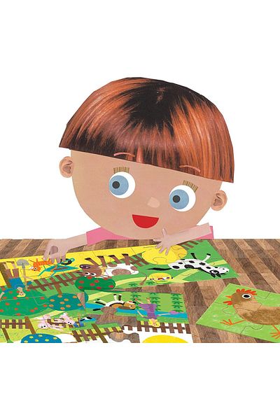 Headu 8+1 أحجية مزرعتي الكبيرة ذات الوجهين 8+1 أحجية مزرعتي (الأعمار 2-5)