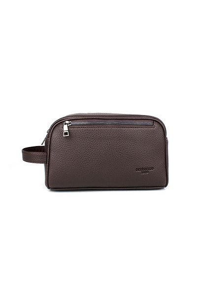 deri,se club Men's Brown Cosmetic Makeup Shaving Bag Men's Handbag