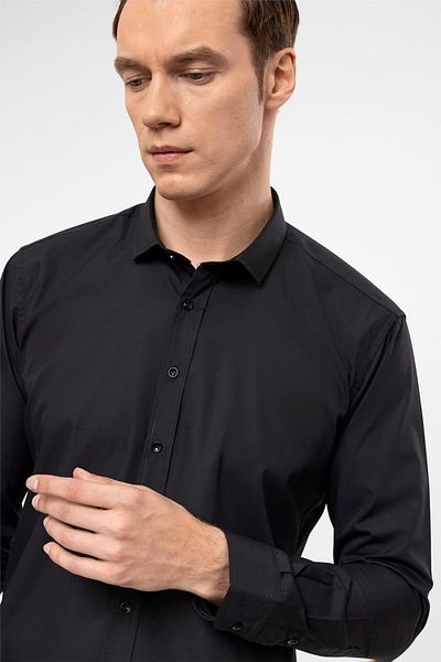 SÜVARİ Ανδρικό πουκάμισο Cavalry Slim Fit Easy Ironing που απομακρύνει τον ιδρώτα που αναπνέει Four Seasons