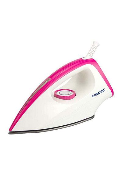 sonashi Dry Iron With Non-Stick Coating Plate & Adjustable Thermostat Control | Heavy Base Iron With Indicat