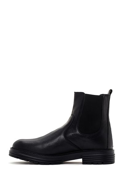 Derimod Men's Black Leather Casual Chelsea Boots 24Wfd 700918