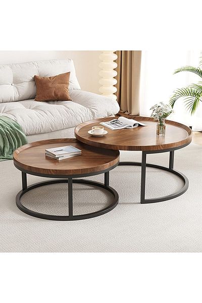 1st First Modern Design 60*50 Round Nesting Coffee Table Set
