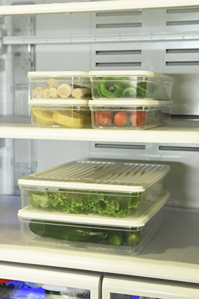 Leila 6 Pcs Storage Container with Lid, Suitable for Refrigerator Organizer Microwave and Freeze 9Lt