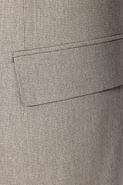 SÜVARİ Κλασικό κοστούμι μπεζ εφαρμοστό με μοτίβο με μυτερό γιακά 6 Drop