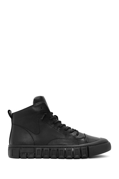 Derimod Men's Black Leather Zippered Sports Boots - 24Wfd 691518