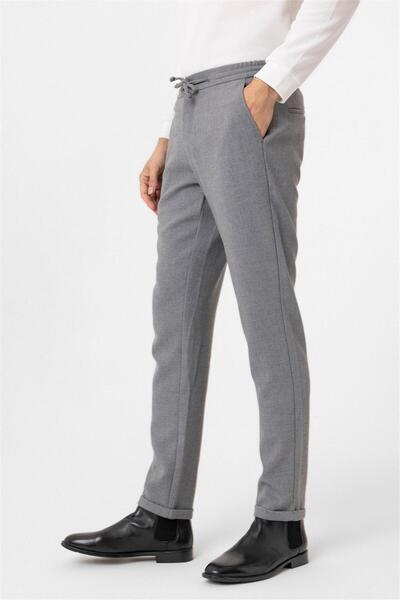 SÜVARİ Gri Slim Fit Düz Jogger Pantolon