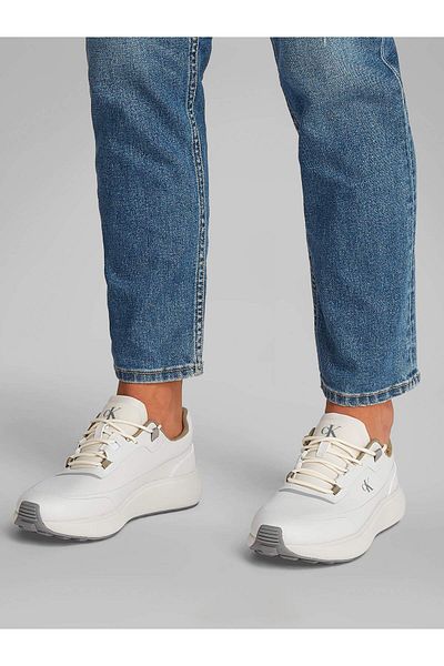 Calvin Klein Men's White Logo Sneaker