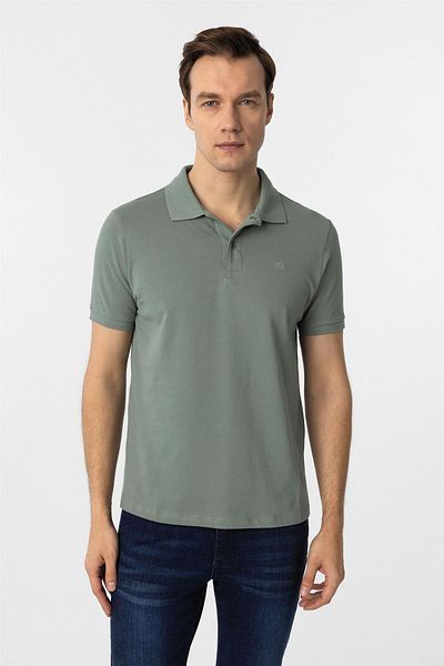 SÜVARİ Μπλουζάκι Water Green Slim Fit με μονόχρωμο γιακά πόλο