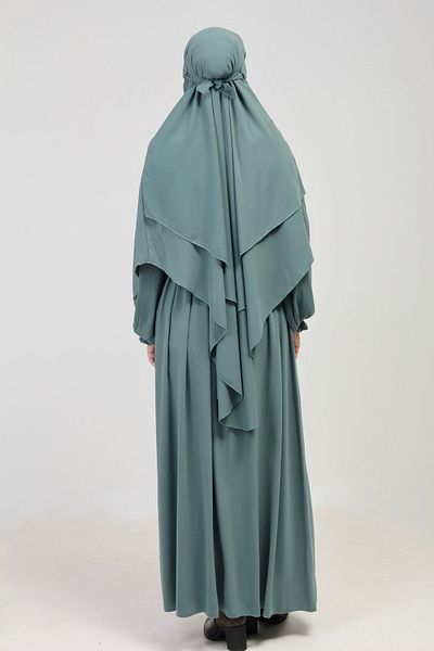 Altobeh Σετ Abaya - Σετ 3 τεμαχίων - Σετ με βολάν με ζώνη, σεντόνι και πέπλο