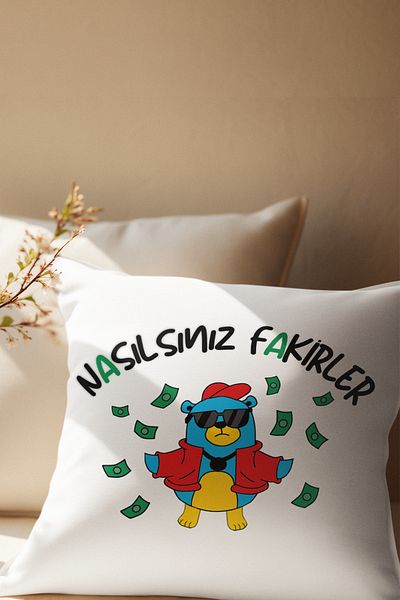 qoeuyl boutique How Are You Poor Printed Fun Gift Satin Decorative Pillow