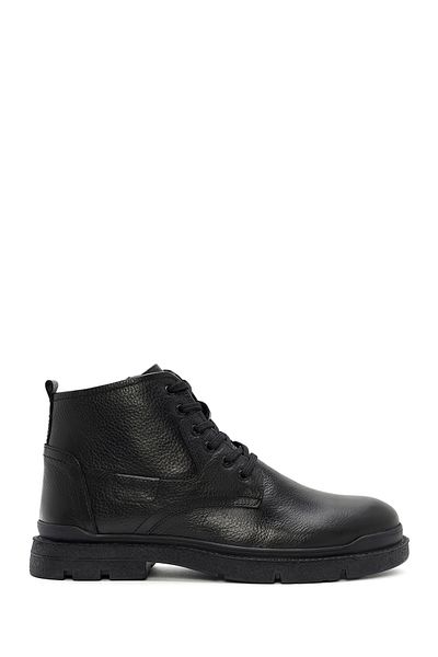 Derimod Black Leather Zippered Men's Casual Boots - 24WFD6806FT