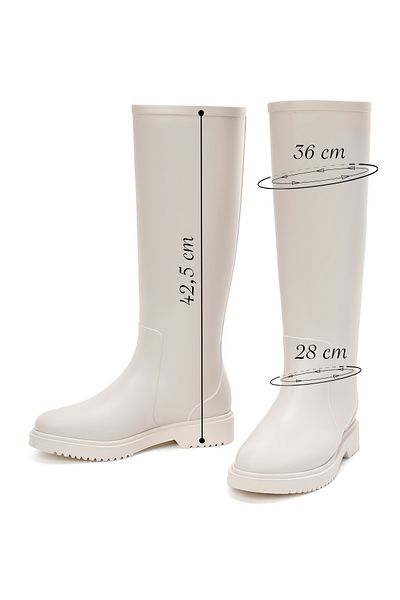 Derimod Cream Colored Women's Rain Boots - 24Wfe4752Pv