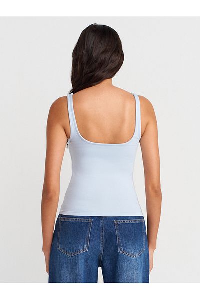 Dilvin 21057 Strappy Tank-Top-Light Blue