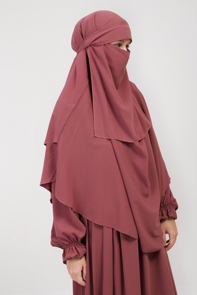 Altobeh Abaya Set - 3 Piece Set - Ruffled Sleeve Belted Sheet Veil Set