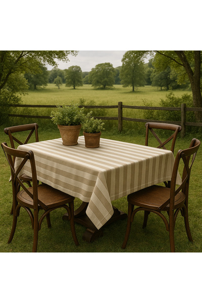 THE IVY CONCEPT STORE THE NOBLE RUN SERİSİ KREM RENGİ ÇİZGİLİ DİKDÖRTGEN MASA...
