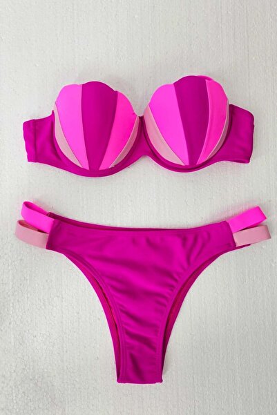 FashionForYou Ariell two-piece swimsuit, push-up bra and semi-cut briefs, Pink