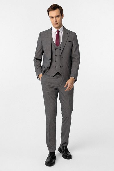 SÜVARİ Süvari Slim Fit Patterned Suit