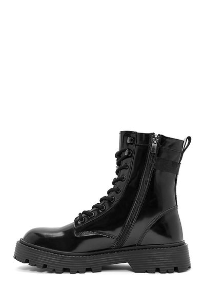 Derimod Men's Black Zippered Leather Boots 24Wfd 702122